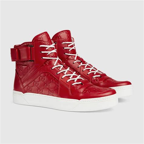 gucci high top sneakers with strap|high top Gucci sneakers men.